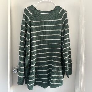 NWOT Poppy & Whimsy Striped Green and White Women's Sweater